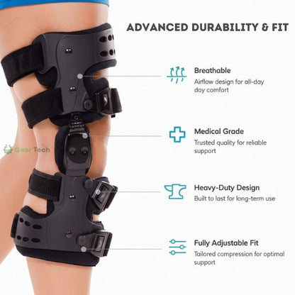 Osteoarthritis Unloader Knee Brace | Medial & Lateral Support for Bone-on-Bone Arthritis Relief, Adjustable Size for Enhanced Comfort