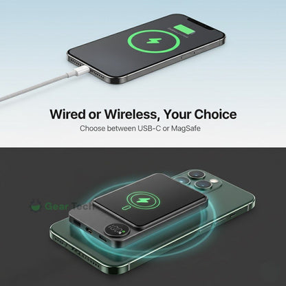 Sleek  Magnetic Fast Charging Power Bank – Wireless, High-Capacity Backup Battery for All Devices