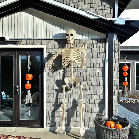 Giant 6 Ft Halloween Skeleton Decoration | Posable. Durable & Ideal for Spooky Outdoor Displays