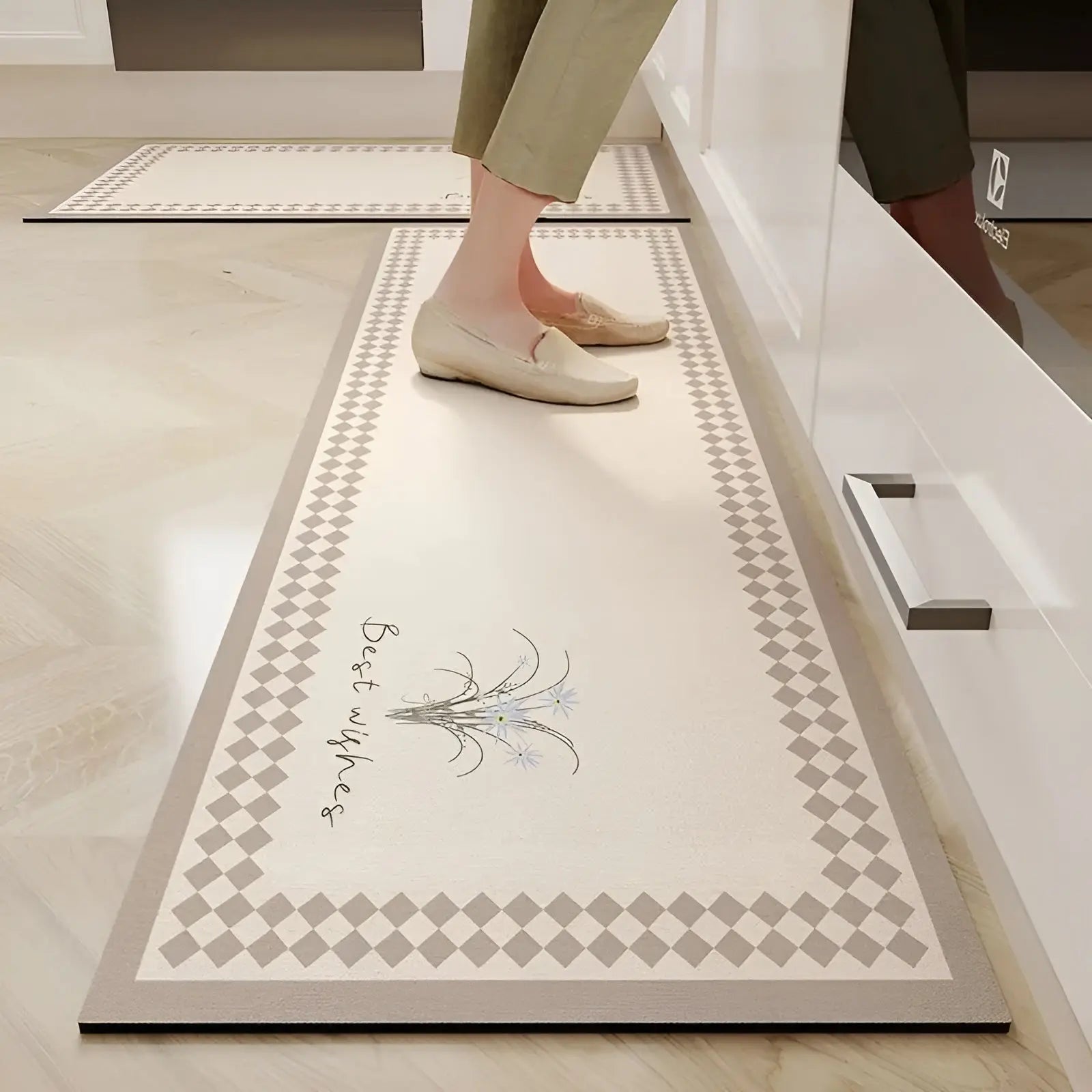 Quick-Drying Non-Slip Kitchen Mat | Super Absorbent, Shock-Absorbing & Stylish for Safe Cooking Spaces