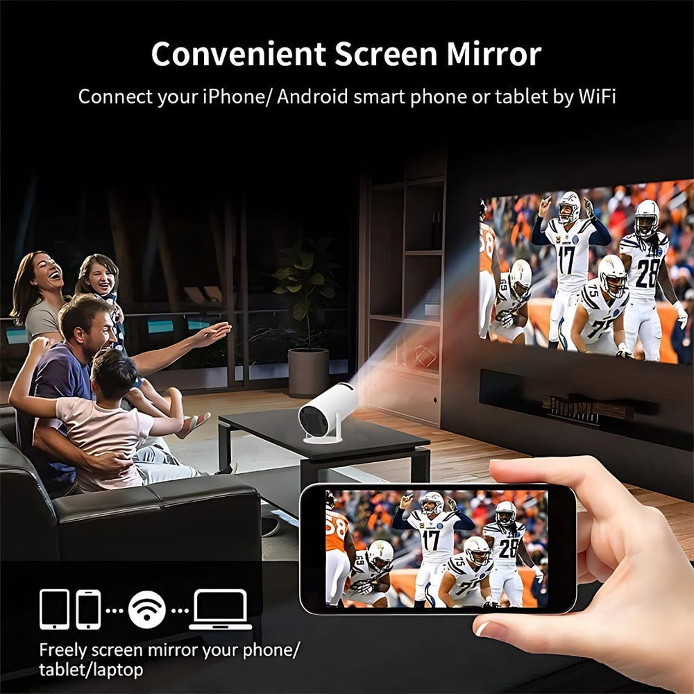 Portable Mini Projector | Handeld Projector UK - 4K HD Resolution, Auto Keystone & Ideal for Home Theater and Travel