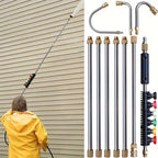 Telescoping High Pressure Washer Wand Set | 4000 PSI, 7 Nozzle Tips & Ideal for Gutter, Roof, and Hard-to-Reach Cleaning
