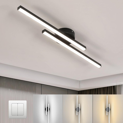Modern Aluminium Semi Flush Mount LED Ceiling Light | Minimalist Design for Living Room. Bedroom & Hallway