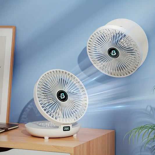 Portable Wall Fan | Multifunctional, USB Rechargeable & Whisper Quiet for Home, Office & Outdoor Use