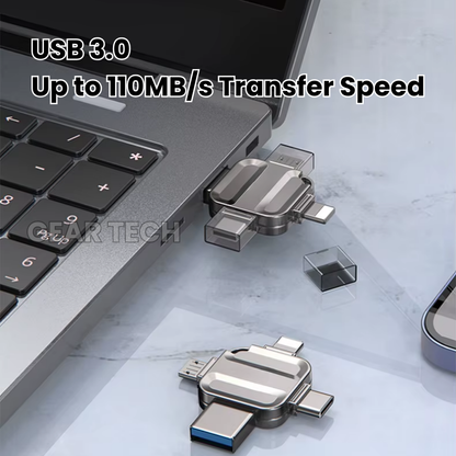 Memory Stick for Photos & Videos 64GB, 128GB, 256GB USB 3.0 Flash Drive with Type-C, Lightning & Micro USB – Best External Storage for iPhone & Android UK