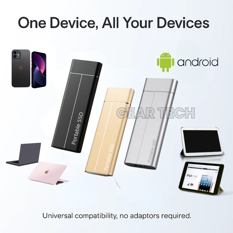 Portable SSD for MacBook, Laptop & iPhone – External Hard Drive 1TB 2TB 4TB 8TB USB-C Storage Compatible with Windows & Android