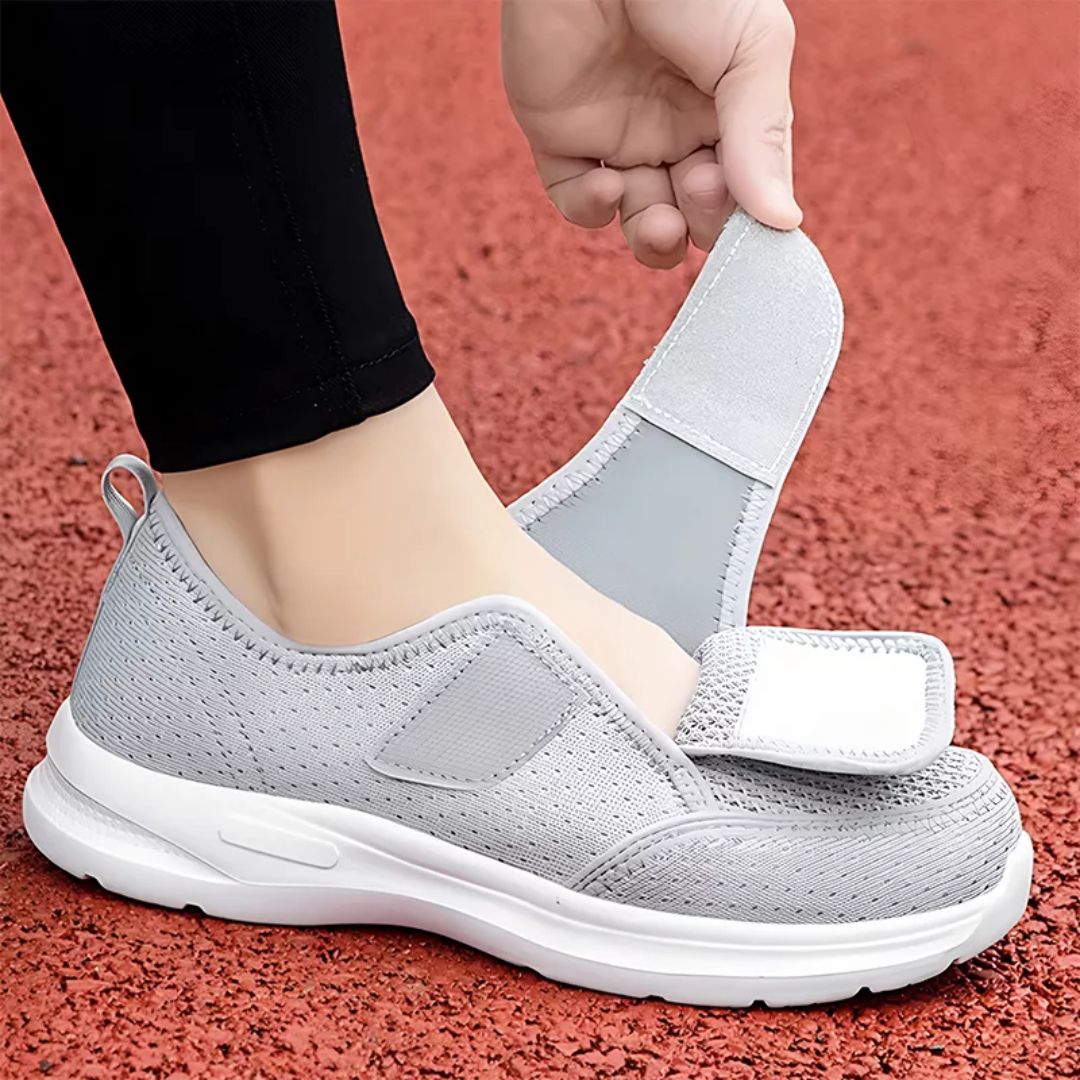 Elderly Shoes – Adjustable Velcro Orthopaedic Shoe for Swollen Feet, Breathable Cushioned Insole