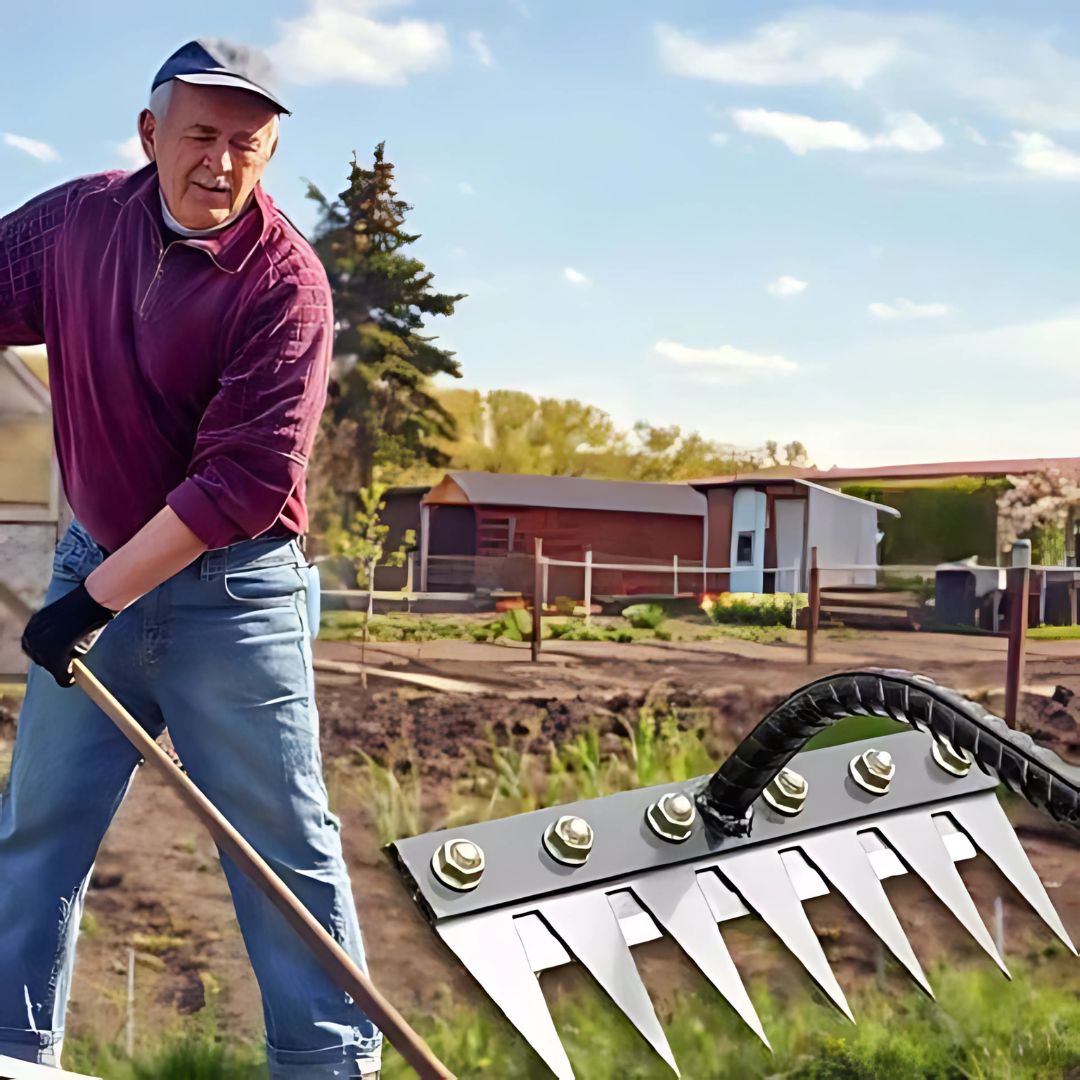 Weeding Rake | Ultra-Durable Steel Teeth & Ergonomic Handle for Effortless Garden Maintenance