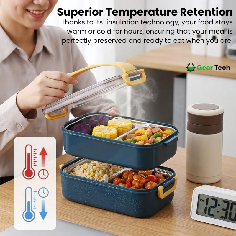 Insulated Lunch Box | Superior Temperature Retention & Multi-Compartment Design for Office, School & On-the-Go Meals