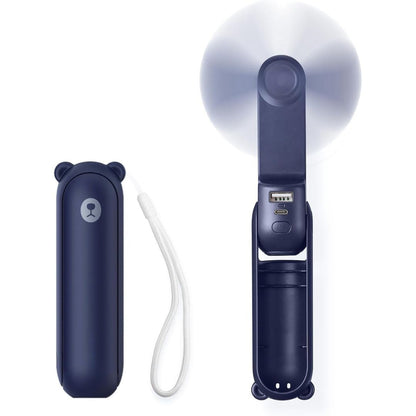 3 In 1 Handheld Mini Fan | USB Rechargeable, Foldable Design & Ideal for Travel, Camping, and Outdoor Activities