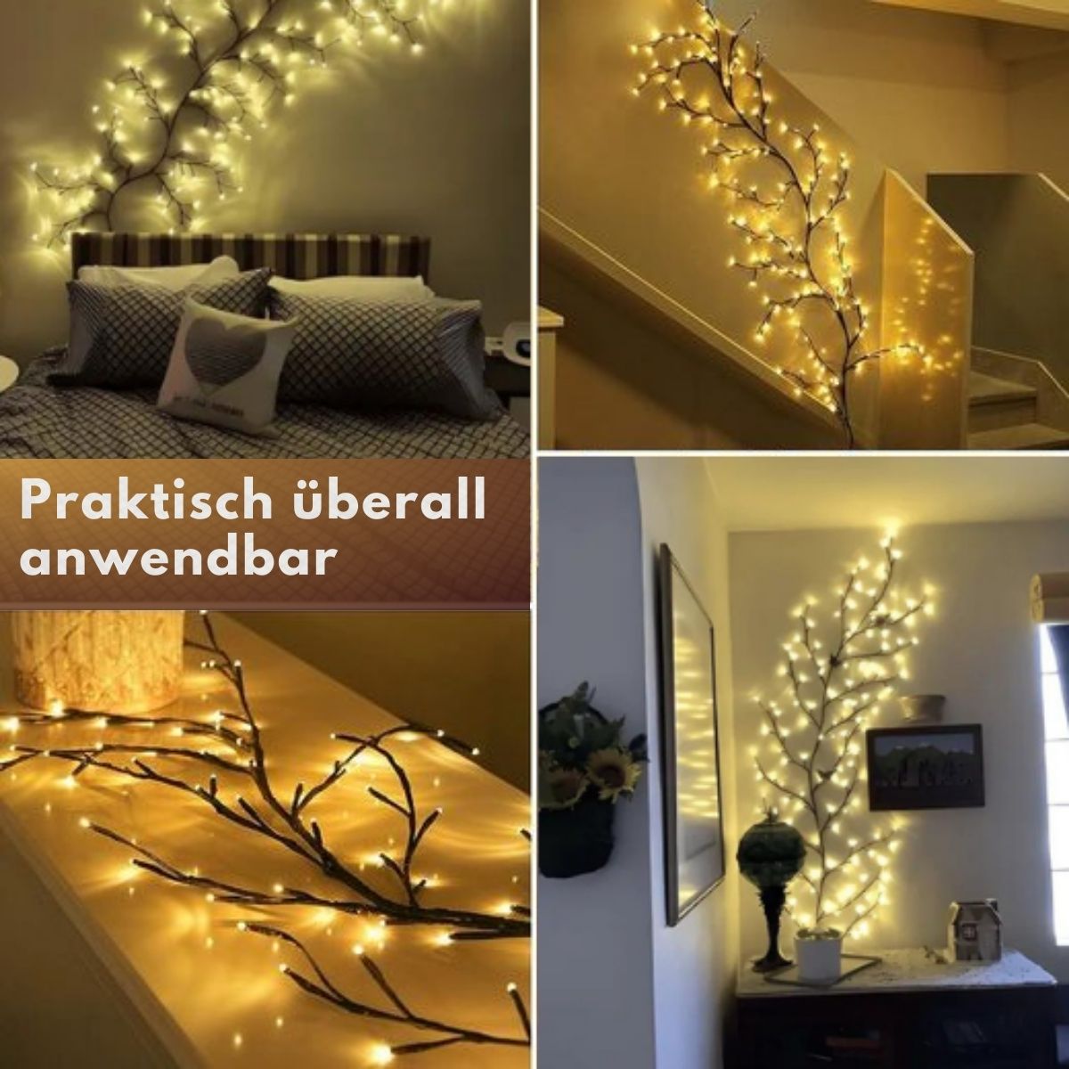 LED Grapevine Fairy Lights - 100 LED String Lights with Green Wire for Indoor & Outdoor Decoration, Parties, and Garden Use
