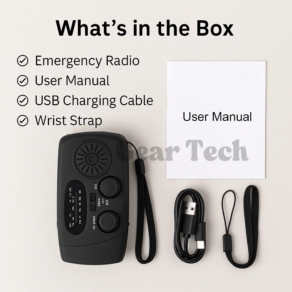 Portable Wind-Up Radio | AM/FM, Weather Broadcasts & Built-In Power Bank for Emergency Preparedness