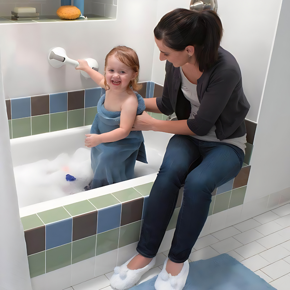 Grab Rail for Shower & Bath, Non-Drill Suction Grab Bar for Elderly & Disabled, Bathroom Support Handle