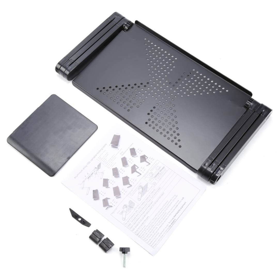 Adjustable Laptop Stand for Bed & Couch - Cooling Tray for Desk-Free Work on Laptop Sofa Table