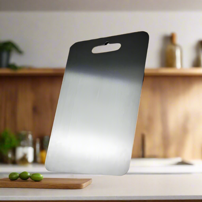 Medical Grade Titanium Cutting Board | Durable, Non-porous Surface for Safe Food Preparation & Kitchen Use
