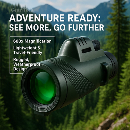 Compact 600x Ultra-Zoom Monocular | HD Lens, Lightweight & Perfect for Hiking, Birdwatching, and Sports Events