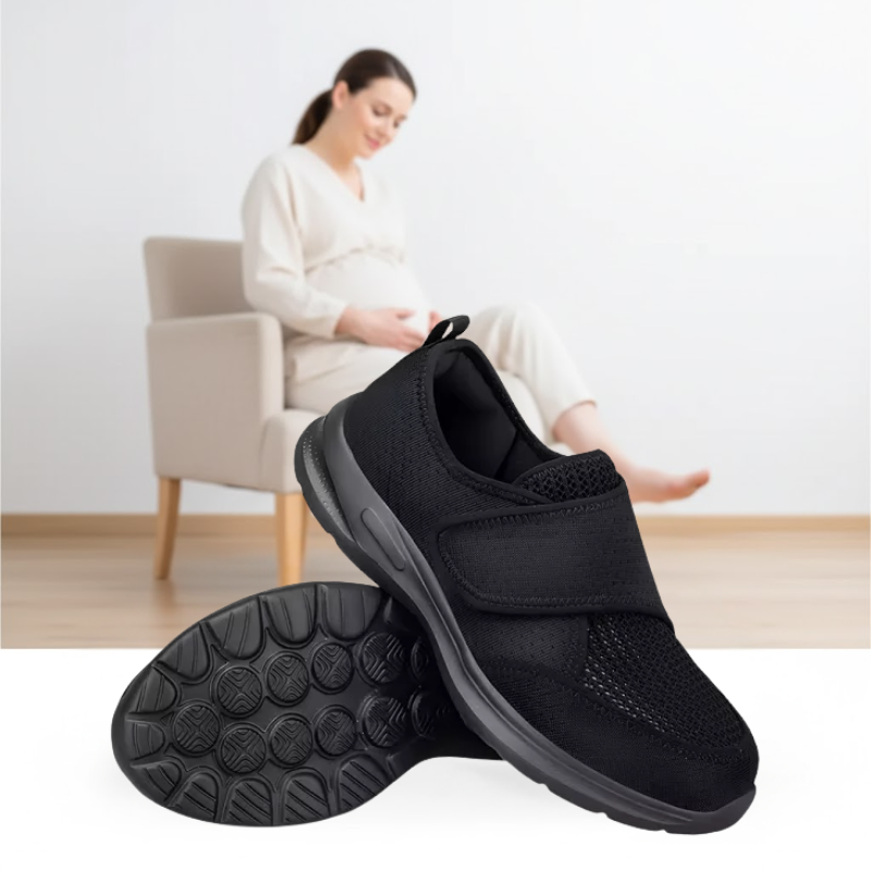 Women's Wide Adjustable Velcro Trainers for Swollen Feet | Maximum Cushioning & Breathable for Diabetics and Pregnants Swollen Feet and Diabetic Comfort