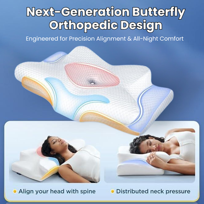 Cervical Pillow for Neck Pain Relief – Orthopedic Memory Foam Neck Support Pillow for Cervical, Shoulder & Back Alignment
