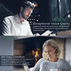Bluetooth 5.1 Noise Cancelling Headset | Dual Mic, Ergonomic Design & Hands-Free Calling for Professionals