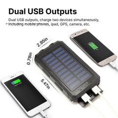 500000mAh Solar Charger Waterproof Power Bank External