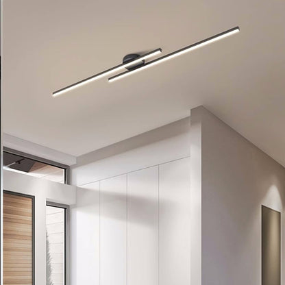Modern Aluminium Semi Flush Mount LED Ceiling Light | Minimalist Design for Living Room. Bedroom & Hallway