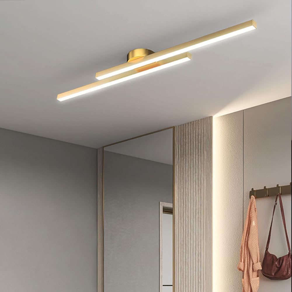 Modern Aluminium Semi Flush Mount LED Ceiling Light | Minimalist Design for Living Room. Bedroom & Hallway