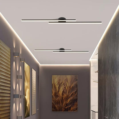 Modern Aluminium Semi Flush Mount LED Ceiling Light | Minimalist Design for Living Room. Bedroom & Hallway
