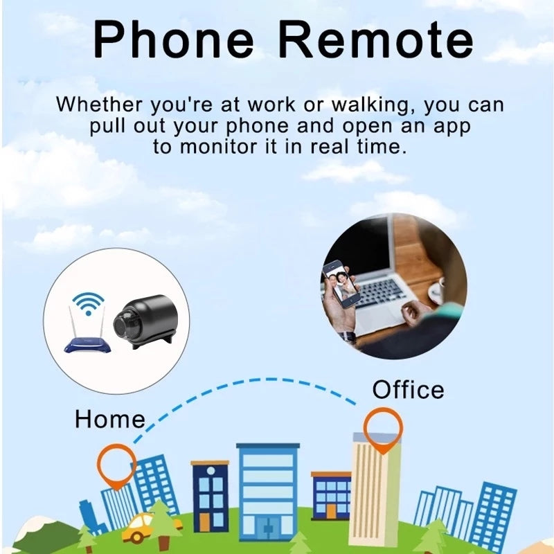 Mini Wireless Spy Camera - Hidden CCTV, WiFi, Outdoor Security, Motion Detection