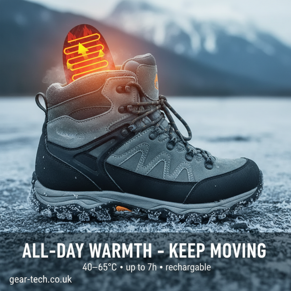 Rechargeable Heated Insoles for Hiking & Outdoor Sports – Electric Thermal Foot Warmers for Boots & Cold Weather UK