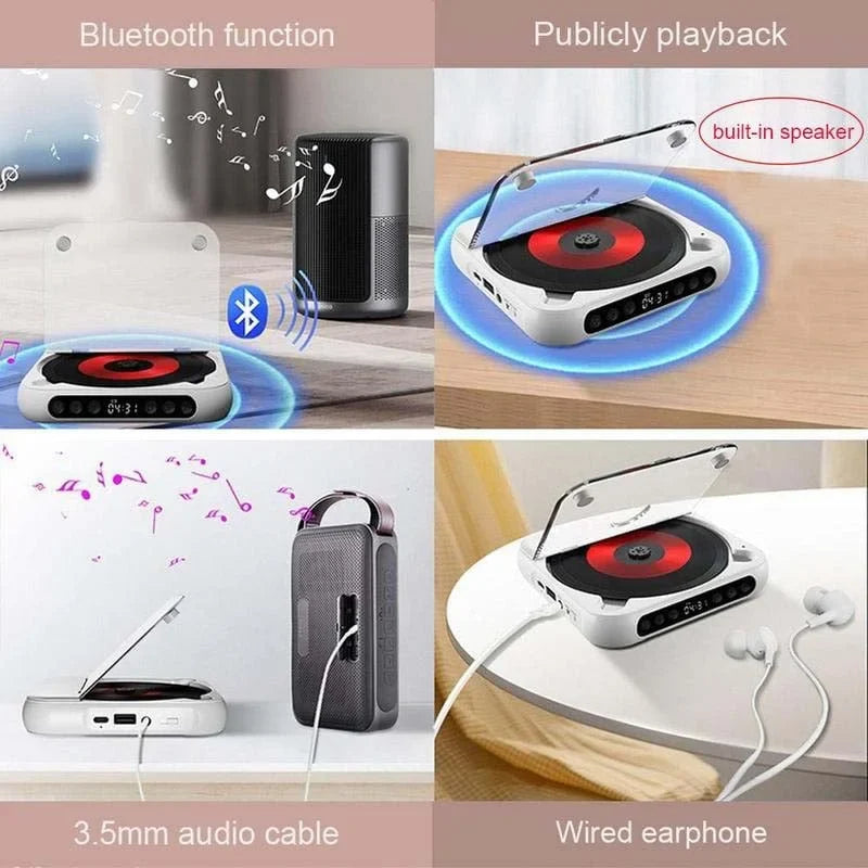 Mini CD Player Retro Look - Portable & Bluetooth