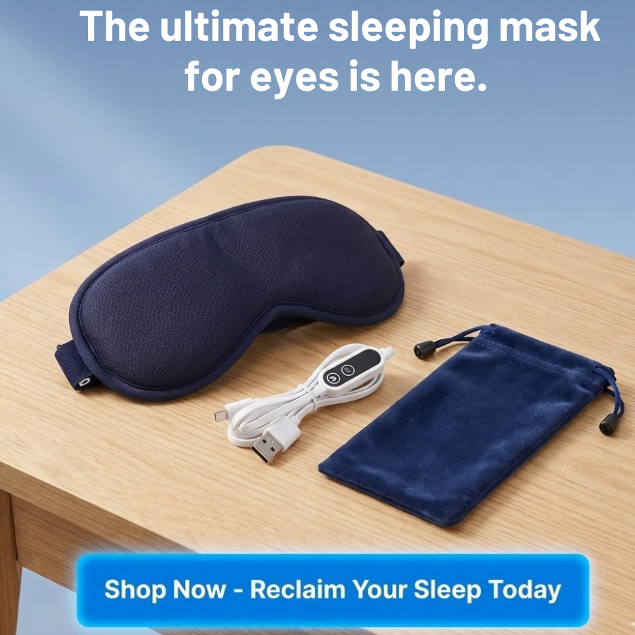 Advanced Electric Sleep Mask: Warm Sleeping Mask for Eyes & 3D Eye Sleeping Pad. The Ultimate Alternative to Gel Eye Masks & Sleep Masks with Beads.