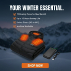 Heated Puffer Jacket | 21 Heating Zones, Adjustable Temperature & Lightweight for Winter Adventures