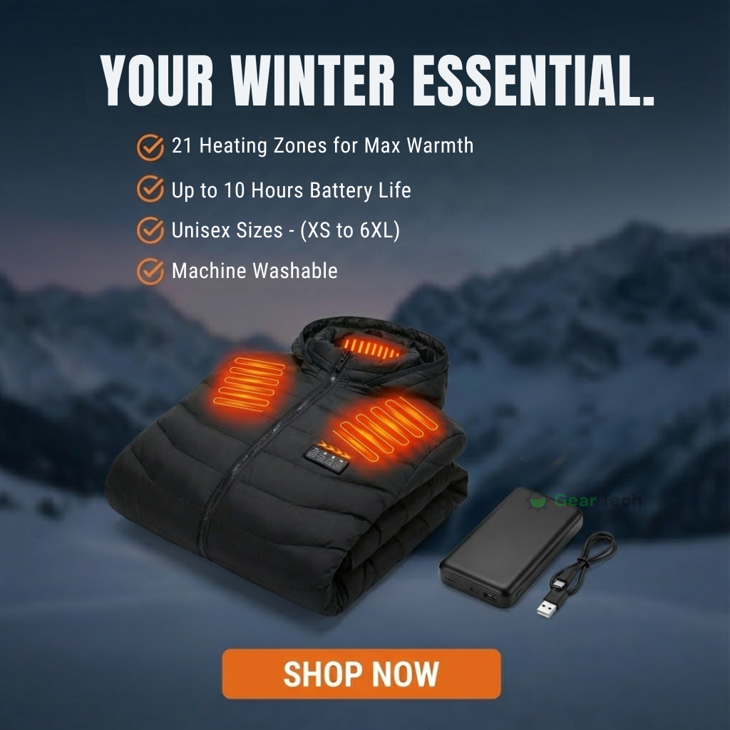 Heated Puffer Jacket | 21 Heating Zones, Adjustable Temperature & Lightweight for Winter Adventures