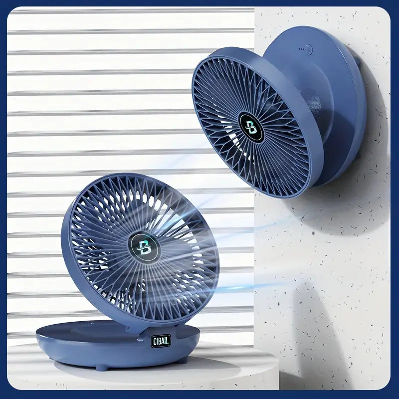 Portable Wall Fan | Multifunctional, USB Rechargeable & Whisper Quiet for Home, Office & Outdoor Use