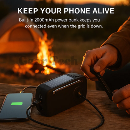 Portable Wind-Up Radio | AM/FM, Weather Broadcasts & Built-In Power Bank for Emergency Preparedness