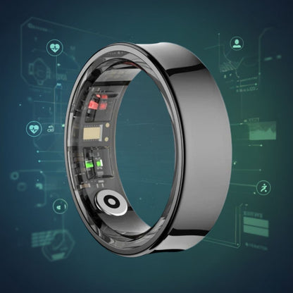 Smart Ring Sleep & Wellness Tracker - Waterproof Fitness Tracker Ring for Active Lifestyles - Health Monitoring Device