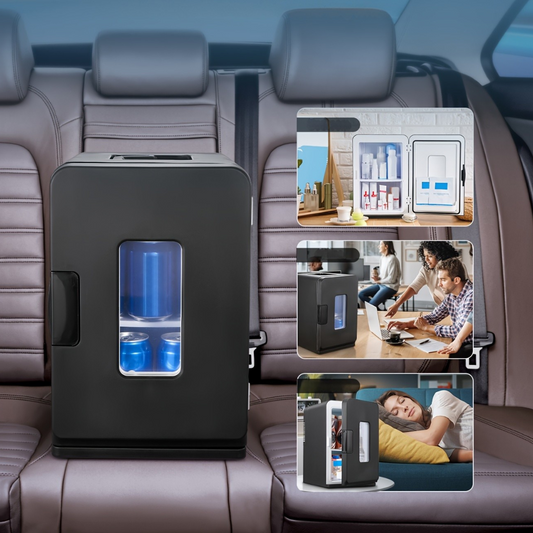 Mini Fridge Portable Quiet Cooler | 15L Capacity with Dual Power for Travel, Office & Home Use