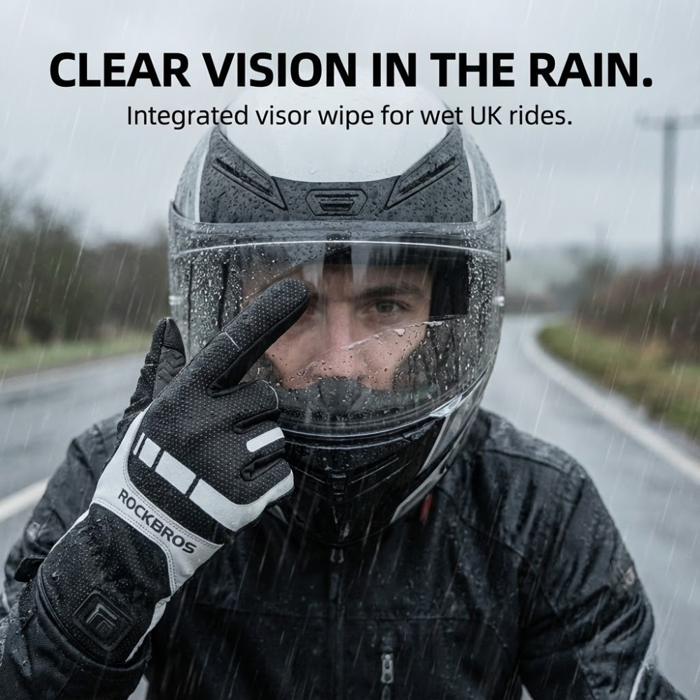 Heated Motorcycle Gloves UK – Winter Motorbike Gloves with Knuckle Protection, Visor Wiper & Touchscreen
