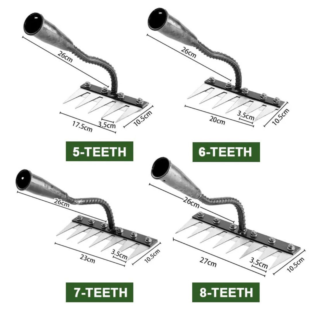 Weeding Rake | Ultra-Durable Steel Teeth & Ergonomic Handle for Effortless Garden Maintenance