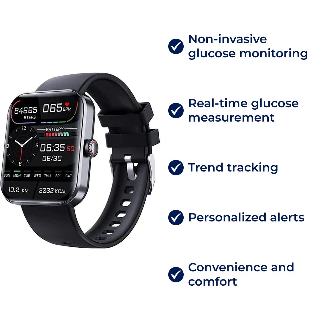 Non-Invasive Blood Glucose Monitor – GlucoWatch Real-Time Sensor for Diabetes Monitoring & Health Trends
