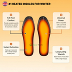 Rechargeable Heated Insoles for Shoes & Boots – USB Electric Foot Warmers for Daily Comfort & Circulation Relief – Best Heated Insoles UK