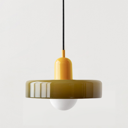 Colored Glass Bauhaus Pendant Light Fixture for Modern Home Decor & Dining Spaces