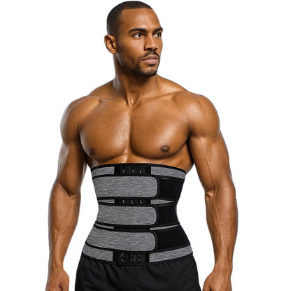 Mens Waist Trainer for Gym & Weight Loss | Triple Compression Fat Burning Sweat Belt | Back Support & Core Trimmer