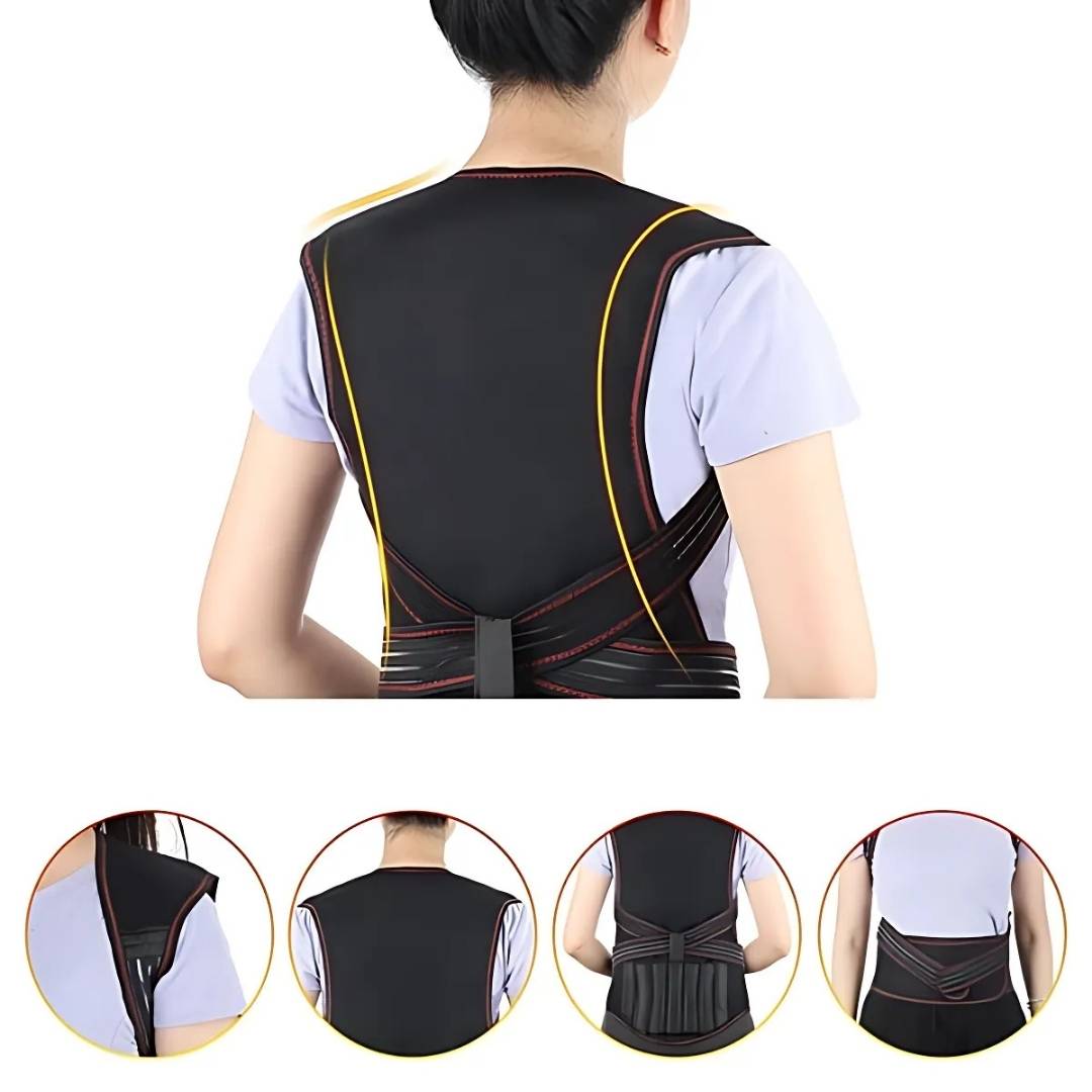 Self-Heating Back Support Brace | Adjustable Heated Posture Corrector for Back Pain Relief & Improved Posture