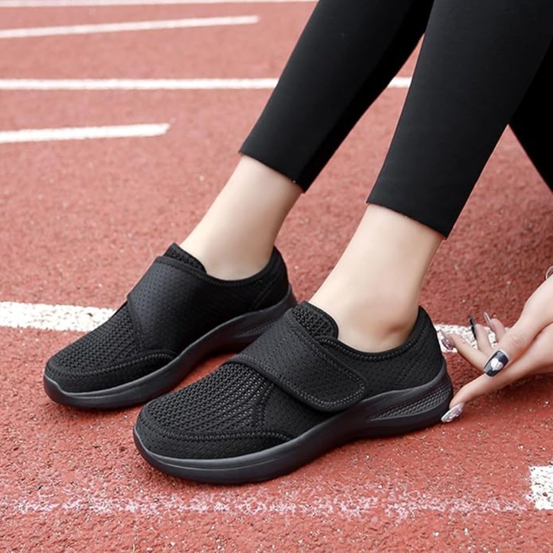 Elderly Shoes – Adjustable Velcro Orthopaedic Shoe for Swollen Feet, Breathable Cushioned Insole