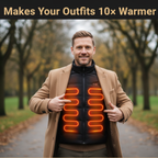 Mens Heated Gilet | Ultra-Thin Heated Vest, 9 Heating Zones & 8 Hours of Luxurious Warmth for Outdoor Activities