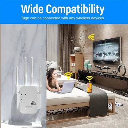Long-Range Outdoor WiFi Booster | Dual-Band, 1200Mbps Speed for Total Coverage in Garden & Garage