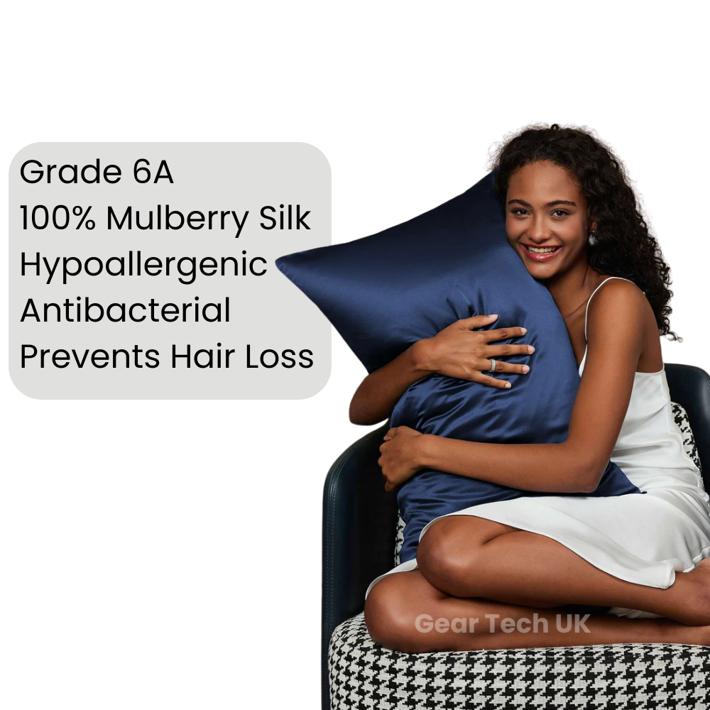 Silk Pillowcase – 100% Real Mulberry Silk for Hair & Skin – Cooling, Frizz-Free & Anti-Wrinkle Pillowcase UK