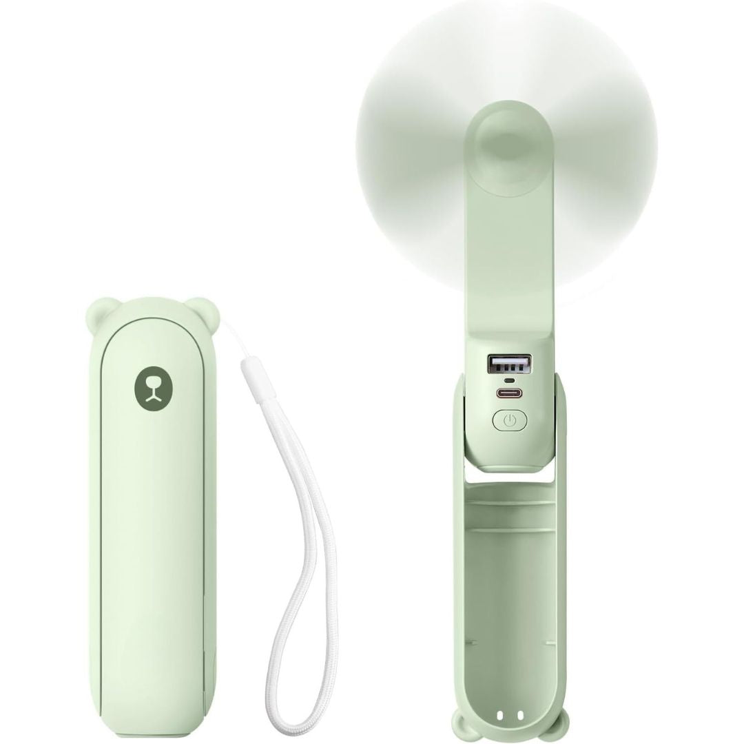 3 In 1 Handheld Mini Fan | USB Rechargeable, Foldable Design & Ideal for Travel, Camping, and Outdoor Activities