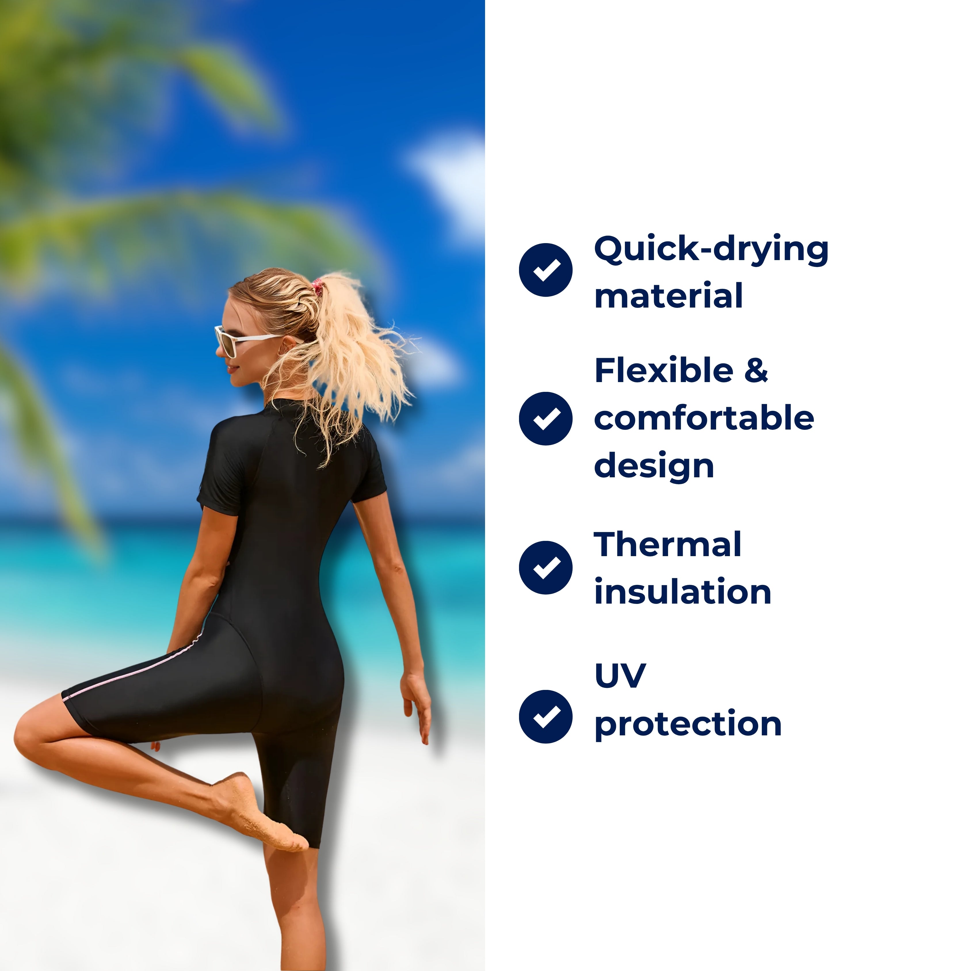 Women’s Neoprene Shorty Wetsuit – Thermal Swim Suit for Cold Water, UV & Surf Kayak Protection